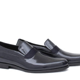 Mocassino in vernice blu scuro con riporto in raso e fondo in cuoio 8623VBLU 430 ROSSI 