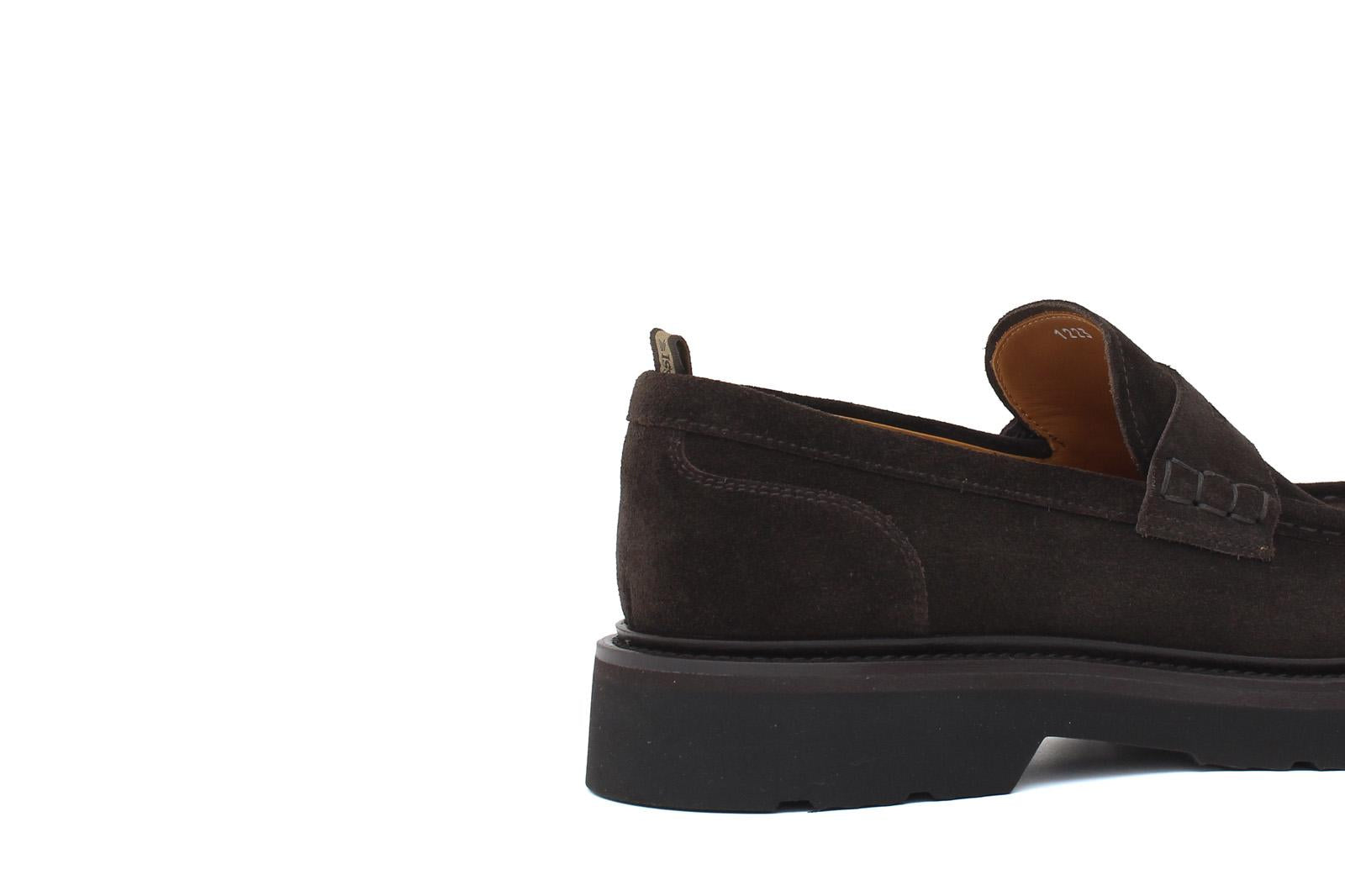 Mocassino stile ingegnere in suede  testa di moro e fondo gomma leggera 1223CHSMO 389 ROSSI 