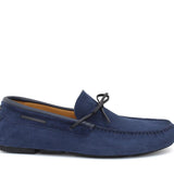 Drive in camoscio navy con riporti in pelle e fondo in gomma con inserti 6090FOLTRE 172 ROSSI 