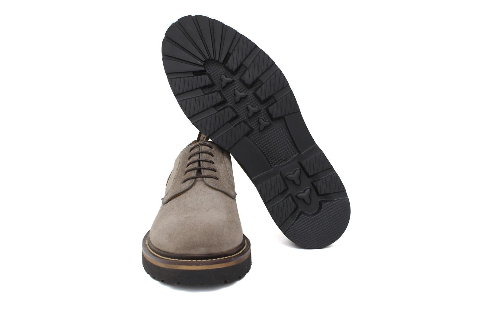 Derby in suede color sabbia e fondo in gomma leggera 9265HSBIS 1066 ROSSI 