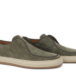 Slip on in camoscio color  verde con fondo in gomma intrecciato 1093TAVER 163 ROSSI 