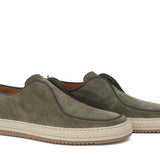 Slip on in camoscio color  verde con fondo in gomma intrecciato 1093TAVER 163 ROSSI 
