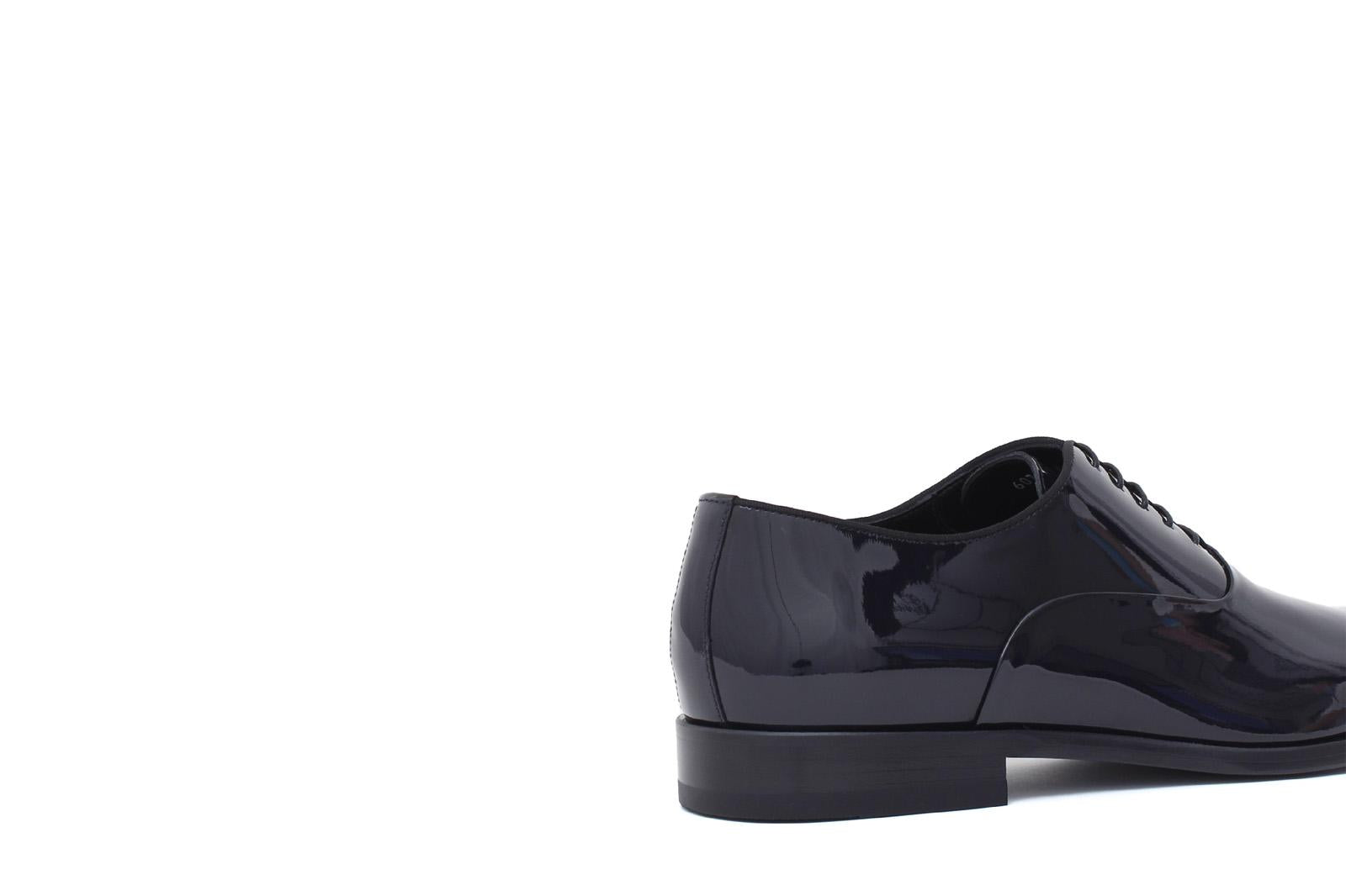 Francesina  in vernice blu  con  fondo in cuoio 607VBLU 987 ROSSI 