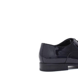 Francesina  in vernice blu  con  fondo in cuoio 607VBLU 987 ROSSI 