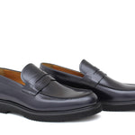 Mocassino in vitello spazzolato blu con fondo gomma leggera 6259GCBLU 1145 ROSSI 