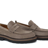 Mocassino stile ingegnere in suede sabbia e fondo gomma leggera 1223CHSBIS 1146 ROSSI 