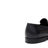 Mocassino in vitello spazzolato blu scuro e fondo in cuoio 6835TIBLU 262 ROSSI 