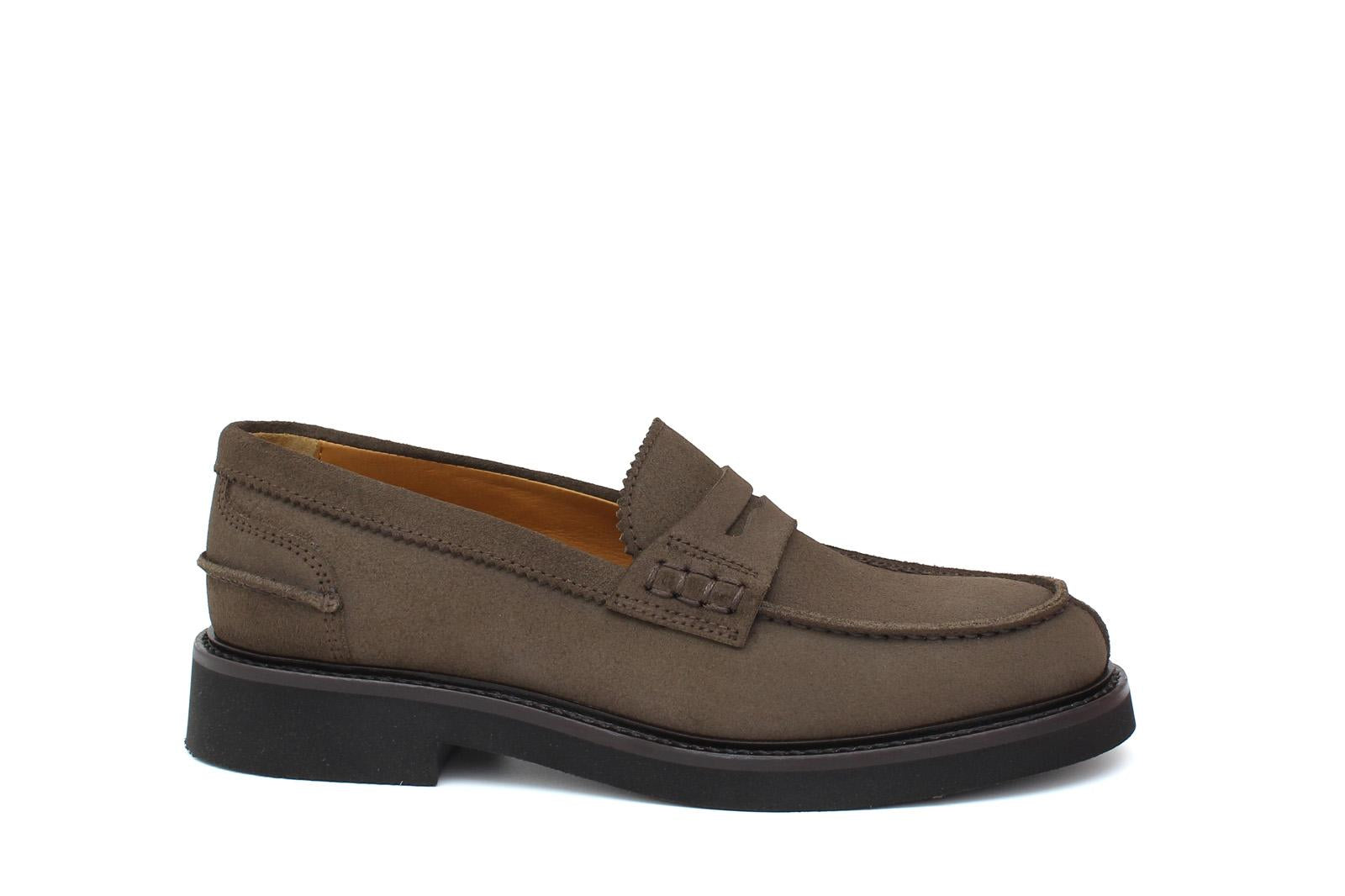 College donna in camoscio color fango e fondo in gomma leggera D201GCRIV 28 ROSSI 