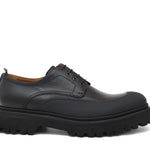 Derby in bufalo nero, riporto in caucciù con fondo in  gomma  leggera 412BFNE 123 ROSSI 