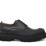 Derby in bufalo nero, riporto in caucciù con fondo in  gomma  leggera 412BFNE 123 ROSSI 