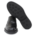 Derby donna stile inglese in vitello spazzolato nero e fondo in gomma cucito D216GCNER 24 ROSSI 