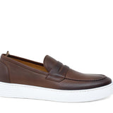 Slip on in vitello naturale marrone sfumato con fondo in gomma leggera 9688DCAS 354 ROSSI 