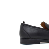 Mocassino in vitello naturale nero con fondo in gomma cucito 1457CDIXNE 274 ROSSI 