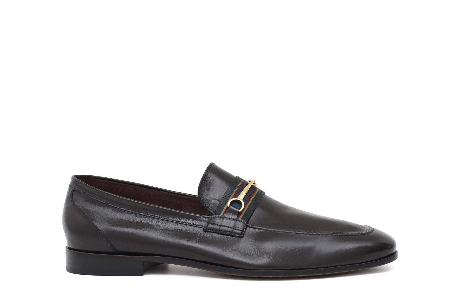 Mocassino in canguro testa di moro con fondo in cuoio antiscivolo cucito blake 7712CANTM 975 ROSSI 