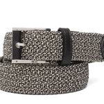 Cintura intrecciata elasticizzata nel colore marrone con fibbia h 35 in nikel F0438NKEPTM 118 ROSSI 
