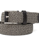 Cintura intrecciata elasticizzata nel colore marrone con fibbia h 35 in nikel F0438NKEPTM 118 ROSSI 