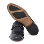 Mocassino con accessorio in vitello sfoderato blu con fondo in cuoio antiscivolo cucito blake 8681IABLU 373 ROSSI 