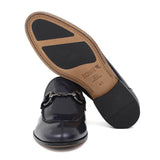 Mocassino con accessorio in vitello sfoderato blu con fondo in cuoio antiscivolo cucito blake 8681IABLU 373 ROSSI 