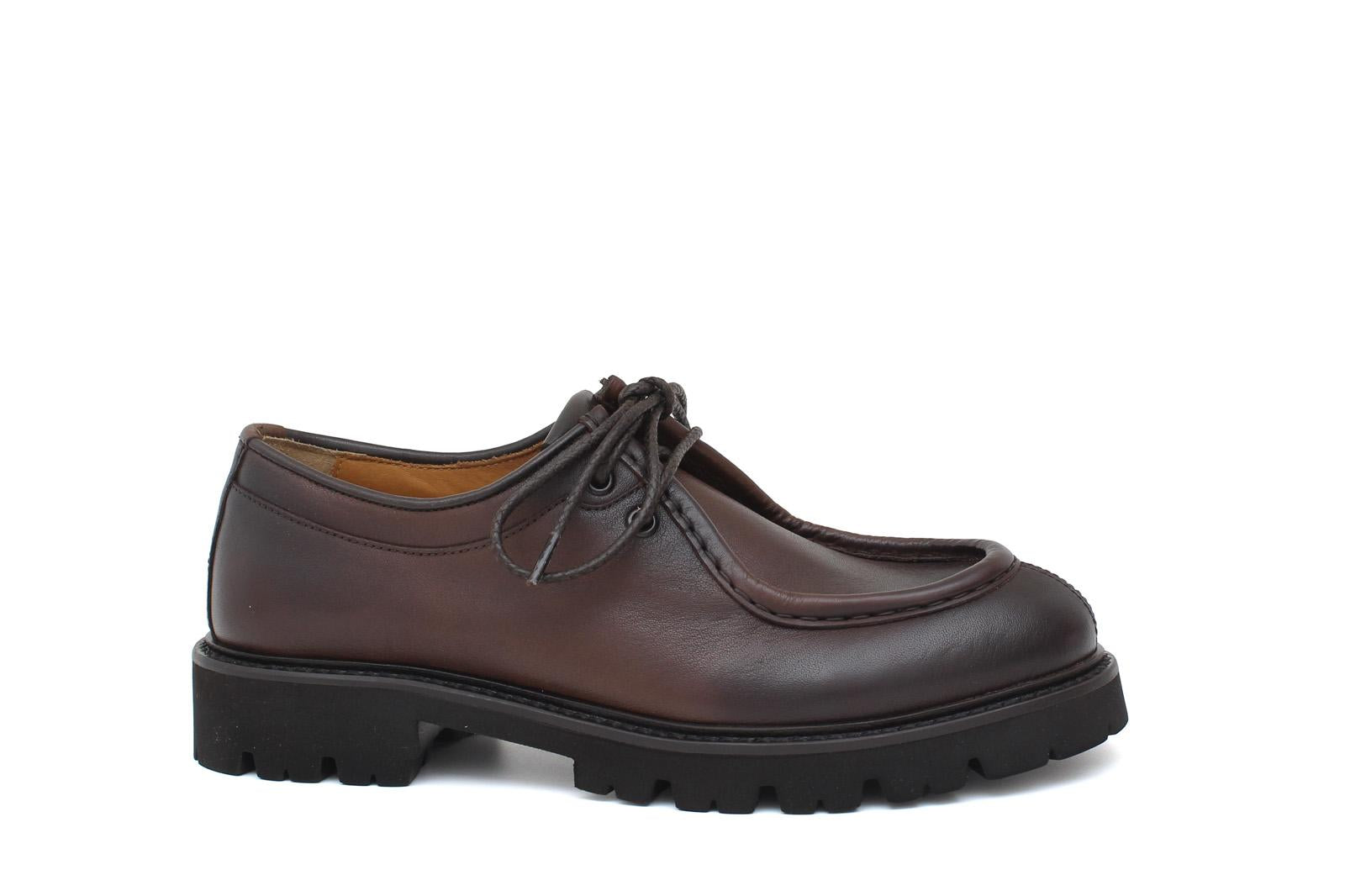 Stringata donna stile ingegnere in vitello morbido marrone sfumato con fondo in gomma leggera D211VCAS 1 ROSSI 