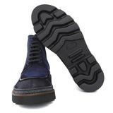 Stivaletto stringato in camoscio ingrassato navy e fondo in gomma leggera 119PRHSBLU 1063 ROSSI 