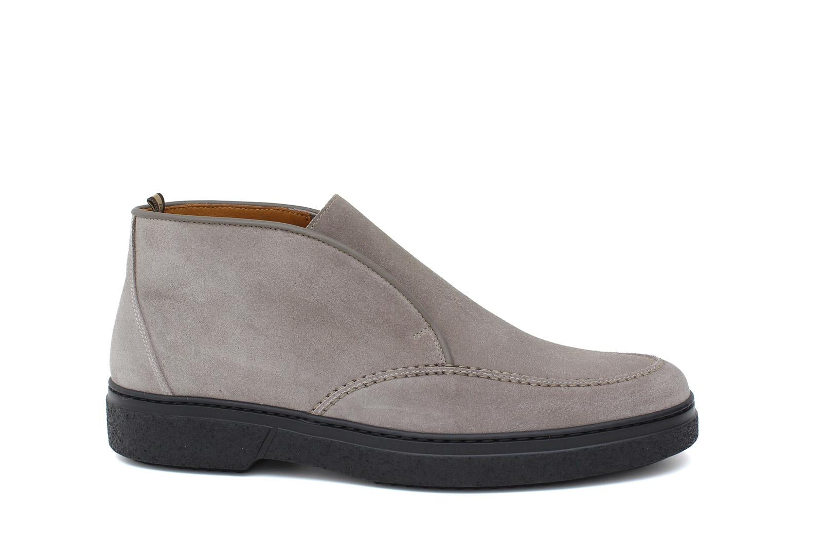 Polacchino con elastico centrale in camoscio ingrassato color roccia e fondo in  gomma leggera 1602PCHSCLO 1042 ROSSI 