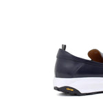 Mocassino con mappine  sportivo in vitello spazzolato blu con fondo vibram leggero 276CALB 456 ROSSI 