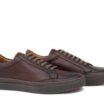 Sneakers in vitello naturale anticato marrone con fondo in gomma 643LVCAS 379 ROSSI 