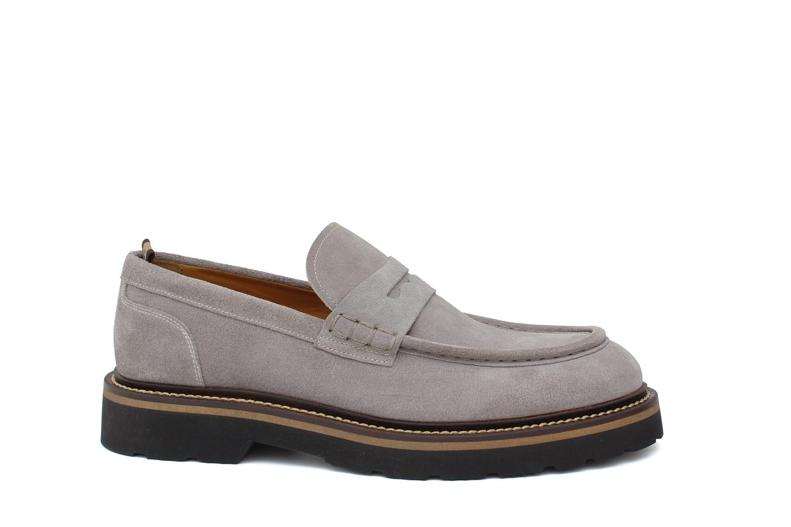 Mocassino stile ingegnere in suede roccia e fondo gomma leggera 1223CHSCLO 617 ROSSI 
