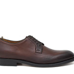 Derby in vitello naturale color marrone sfumato e fondo in gomma cucito blake 6403GDIXC 18 ROSSI 