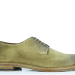 Derby in camoscio anticato color cuoio con fondo in cuoio antiscivolo cucito 8703SILAL 966 ROSSI 