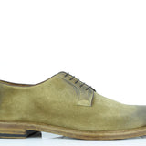 Derby in camoscio anticato color cuoio con fondo in cuoio antiscivolo cucito 8703SILAL 966 ROSSI 