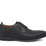 Derby in vitellino intrecciato color nero con fondo in gomma cucito blake 9645VTNE 308  UN ROSSI 