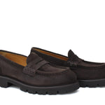 Mocassino donna stile ingegnere in suede testa di moro e fondo in gomma leggera D212HSMOD 11 ROSSI 