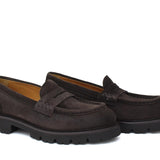 Mocassino donna stile ingegnere in suede testa di moro e fondo in gomma leggera D212HSMOD 11 ROSSI 