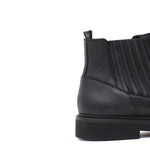 Stivaletto con zip interna ed elastico esterno in vitello liscio e bottalato nero con fondo gomma 855PZPN 426 ROSSI 