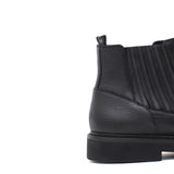 Stivaletto con zip interna ed elastico esterno in vitello liscio e bottalato nero con fondo gomma 855PZPN 426 ROSSI 