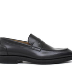 Mocassino sfoderato in vitello spazzolato nero con fondo in gomma leggera 6651GCHENER 122 ROSSI 