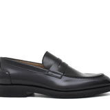 Mocassino sfoderato in vitello spazzolato nero con fondo in gomma leggera 6651GCHENER 122 ROSSI 
