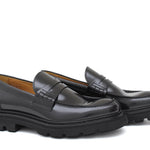 Mocassino College  in vitello spazzolato  nero e fondo in gomma leggera 5316RCALN 314 ROSSI 