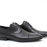 Derby con puntalino in vitello spazzolato nero con fondo cuoio stampato 3520SVN 405 ROSSI 
