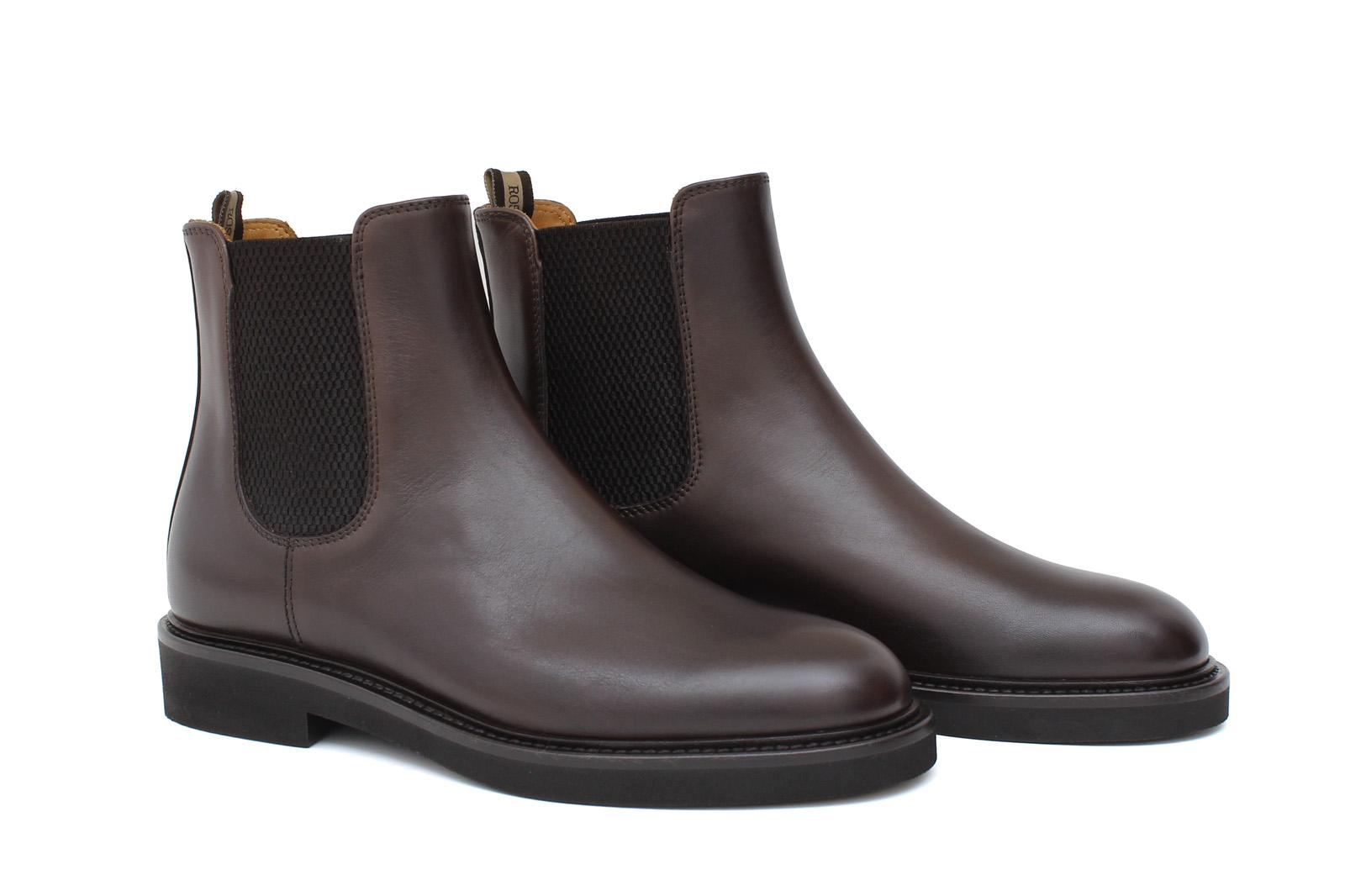 Beatles donna in vitello a pieno fiore marrone sfumato con fondo in gomma leggera D220PSMOC 19 ROSSI 