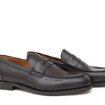 Mocassino in vitello a pieno fiore marrone con fondo in cuoio antiscivolo 6853SERMOK 515 ROSSI 