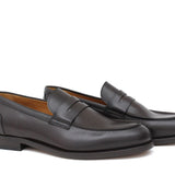 Mocassino in vitello a pieno fiore marrone con fondo in cuoio antiscivolo 6853SERMOK 515 ROSSI 
