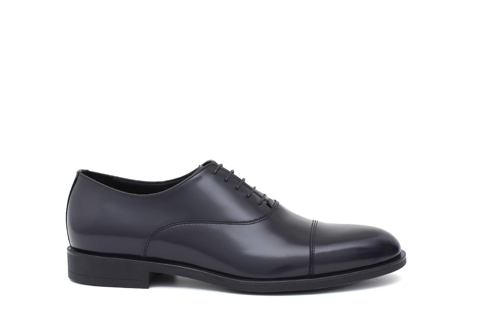 Francesina con puntalino in vitello spazzolato blu scuro con fondo in  gomma<BR/> 300GOTBLU 521 ROSSI 
