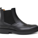 Stivaletto con elastico stile inglese in vitello spazzolato semilucido nero e fondo in gomma 8111PCNER 264 ROSSI 
