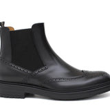 Stivaletto con elastico stile inglese in vitello spazzolato semilucido nero e fondo in gomma 8111PCNER 264 ROSSI 