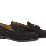 Mocassino con nappine in camoscio testa di moro e fondo cuoio antiscivolo 7393CCRIM 42 ROSSI 
