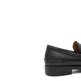 Mocassino College stile inglese in vitello naturale nero fondo gomma 5316GSENE 307 ROSSI 