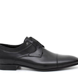 Derby con puntalino in vitello spazzolato nero con fondo cuoio stampato 3520SVN 405 ROSSI 