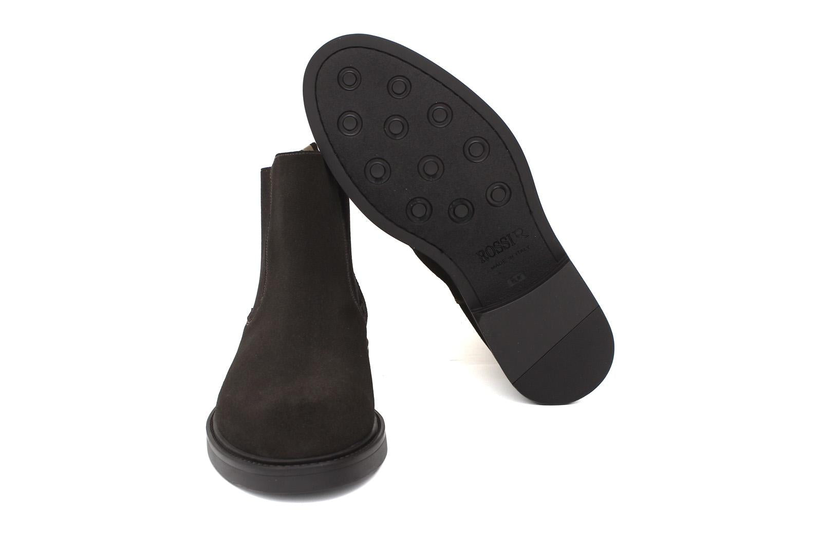 Stivaletto beatles in camoscio rasato testa di moro e fondo in gomma 154PRCRIM 435 ROSSI 